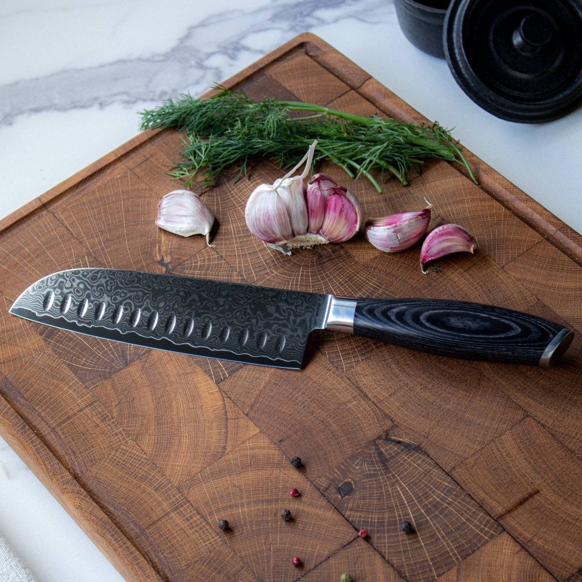 Hollow-Edge Santoku Knife