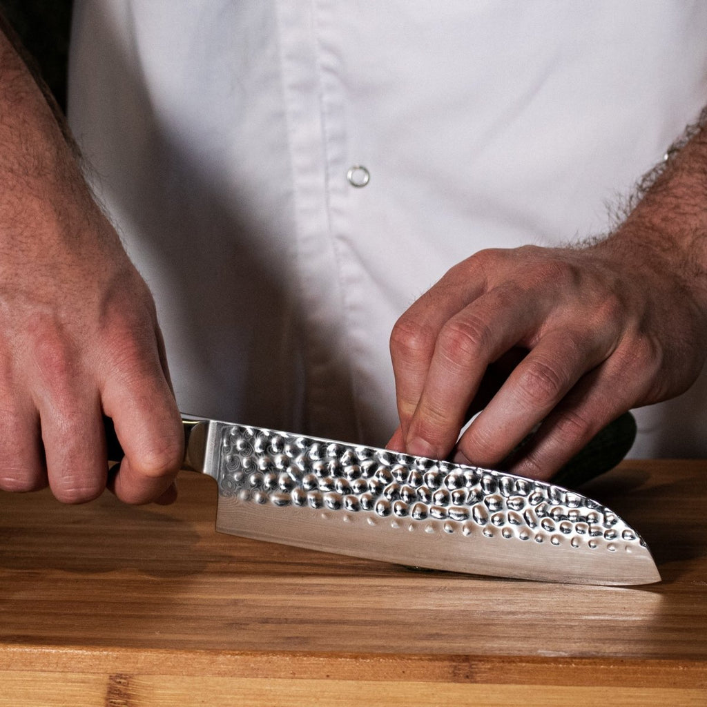 Hand-Hammered Santoku Knife