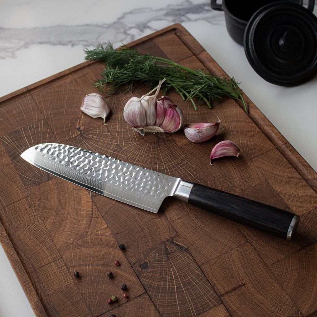 Hand-Hammered Santoku Knife