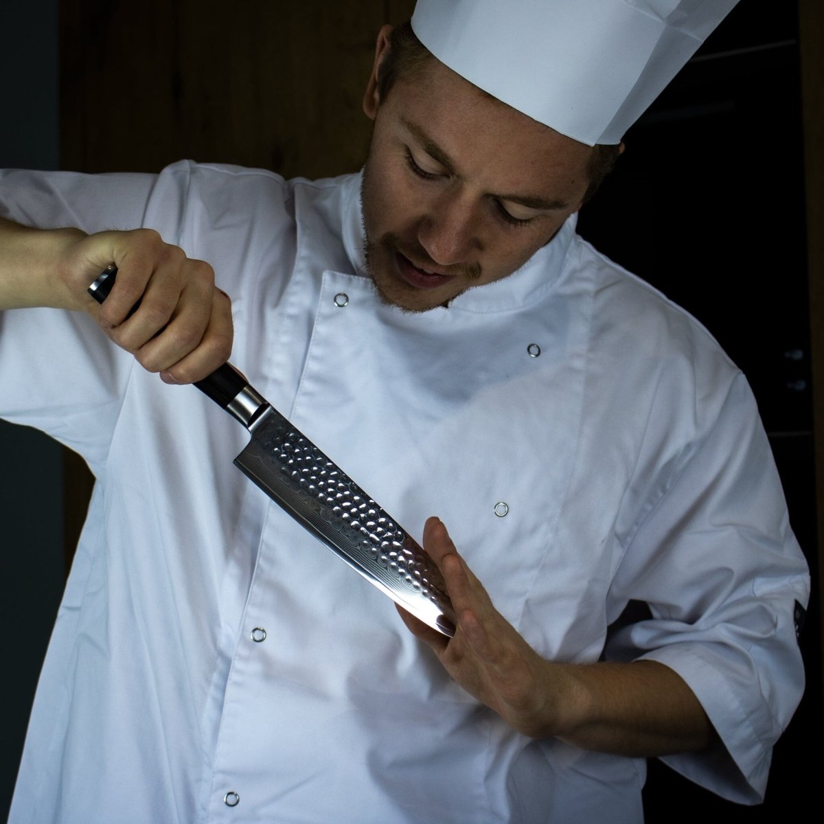 Hand-Hammered Santoku Knife