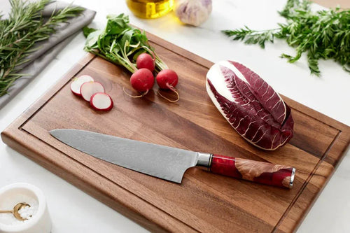 Damascus Knife Set | 5 Pieces | Wood & Resin Handles | Shinku