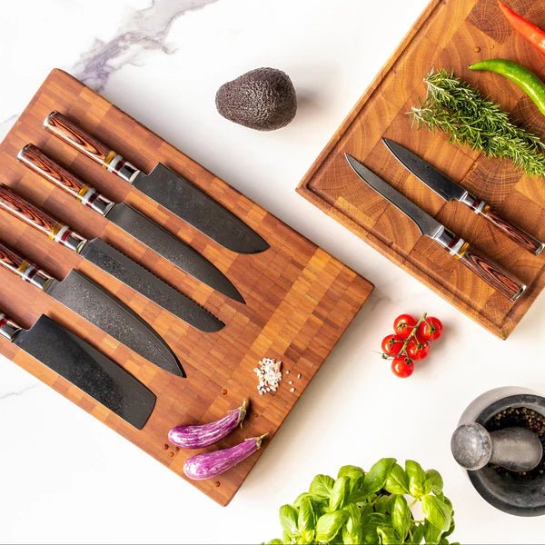Damascus Master Knife Set 7 Piece