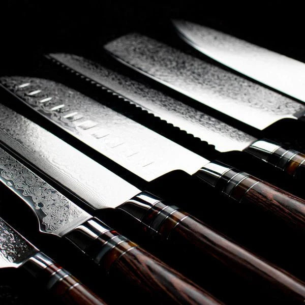 Damascus Master Knife Set 7 Piece