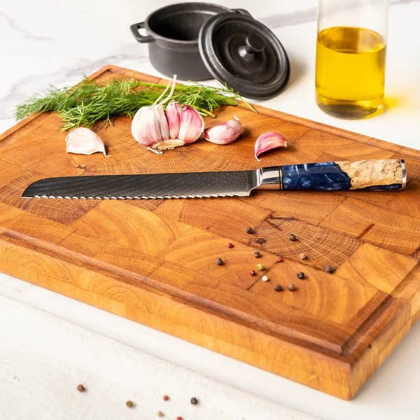 Damascus Knife Set | 6 Pieces | Chef Quality | Wood & Resin Handles