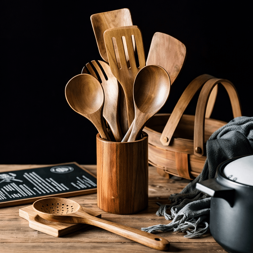 Japanese Wooden Utensil Set 7 Piece