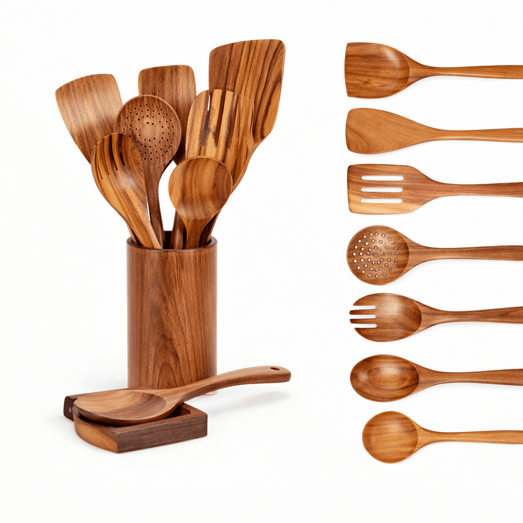Japanese Wooden Utensil Set 7 Piece