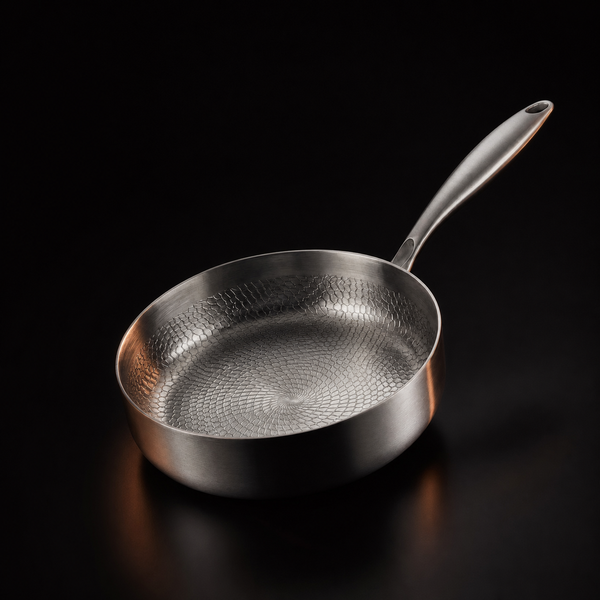 High-Wall Titanium Pan | Hand-Hammered | Induction Ready | Chemical-Free