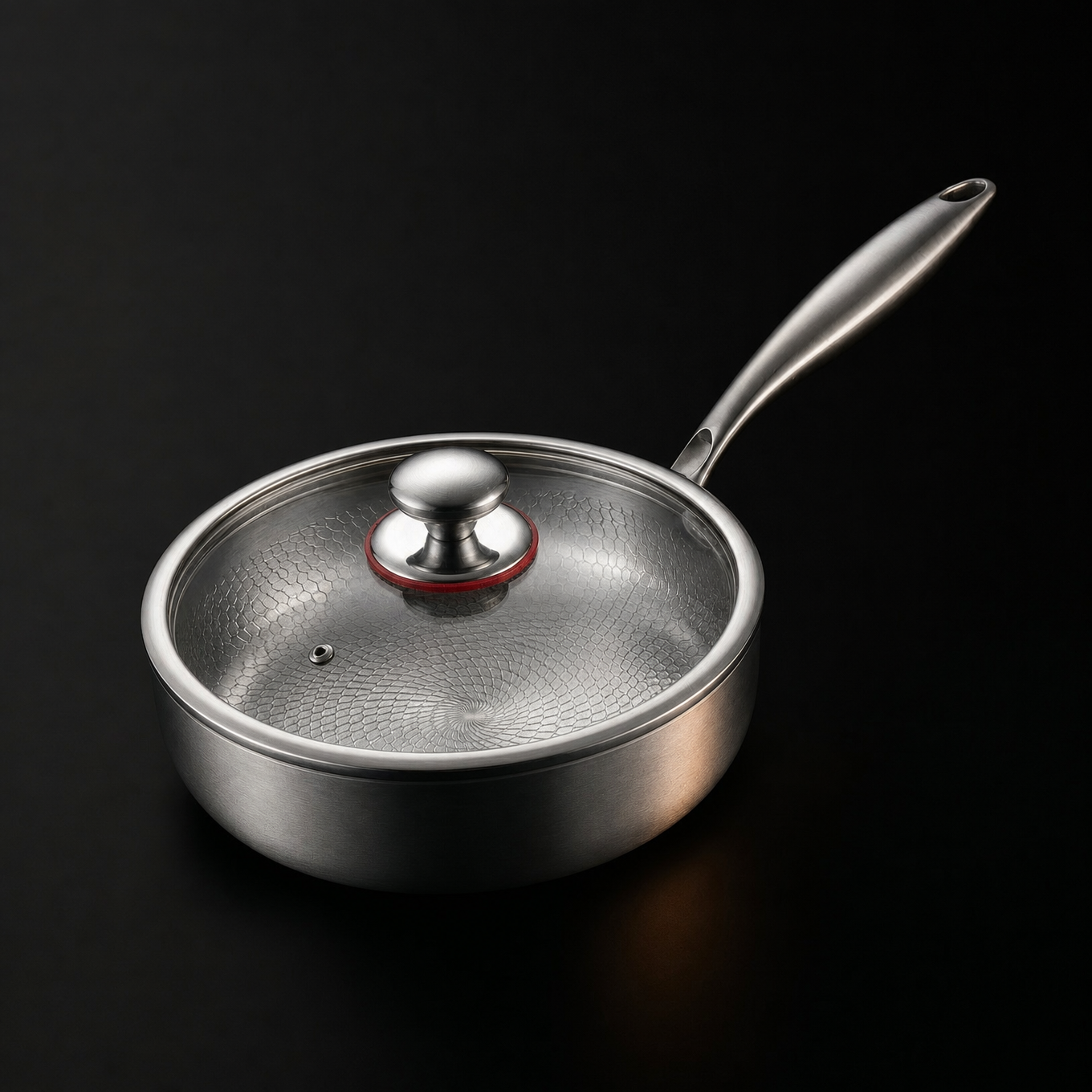High-Wall Titanium Pan | Hand-Hammered | Induction Ready | Chemical-Free