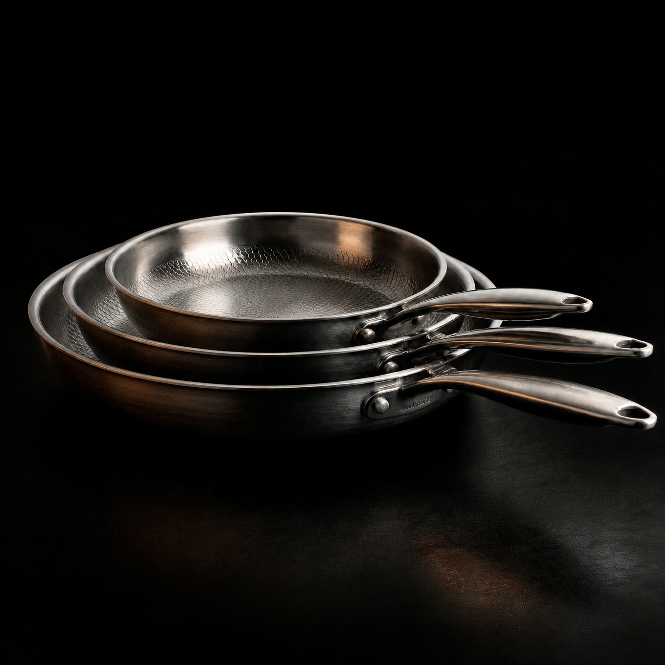 Titanium Pan Set | 3 Pieces | Hand-Hammered | Induction Ready | Chemical-Free