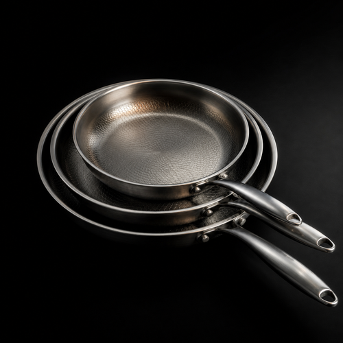 Titanium Pan Set | 3 Pieces | Hand-Hammered | Induction Ready | Chemical-Free