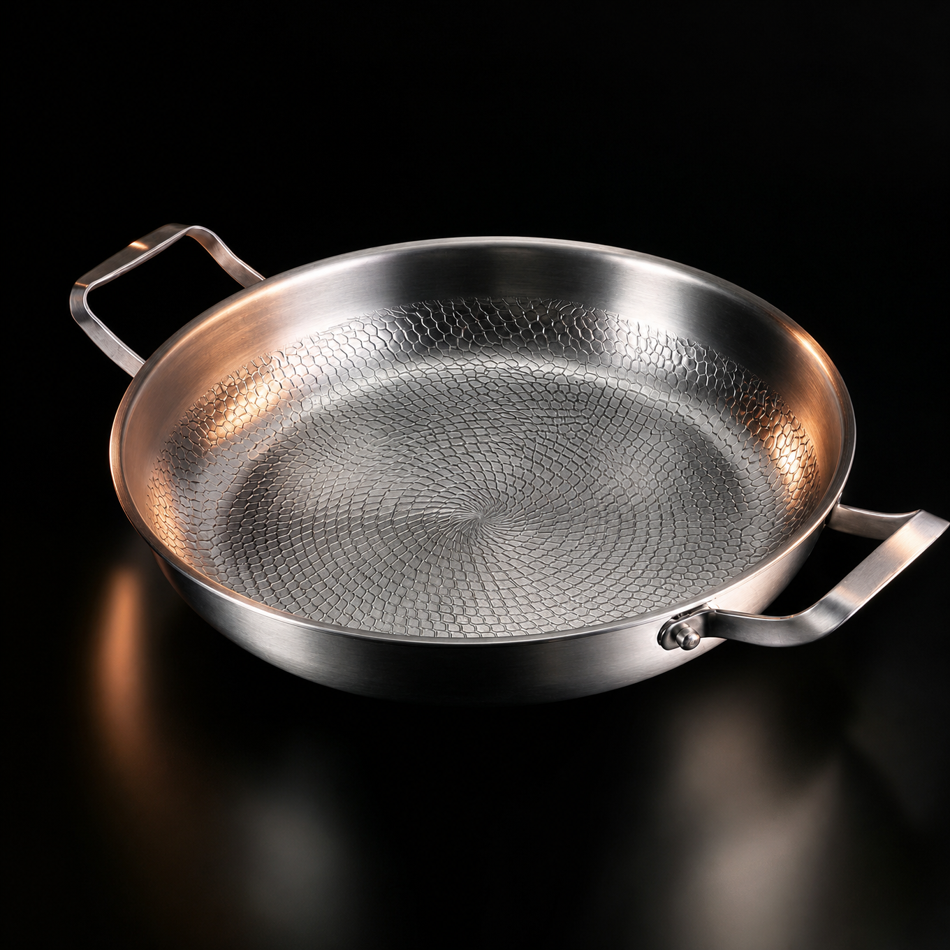 Hand-Hammered Titanium Pan, Two Handles