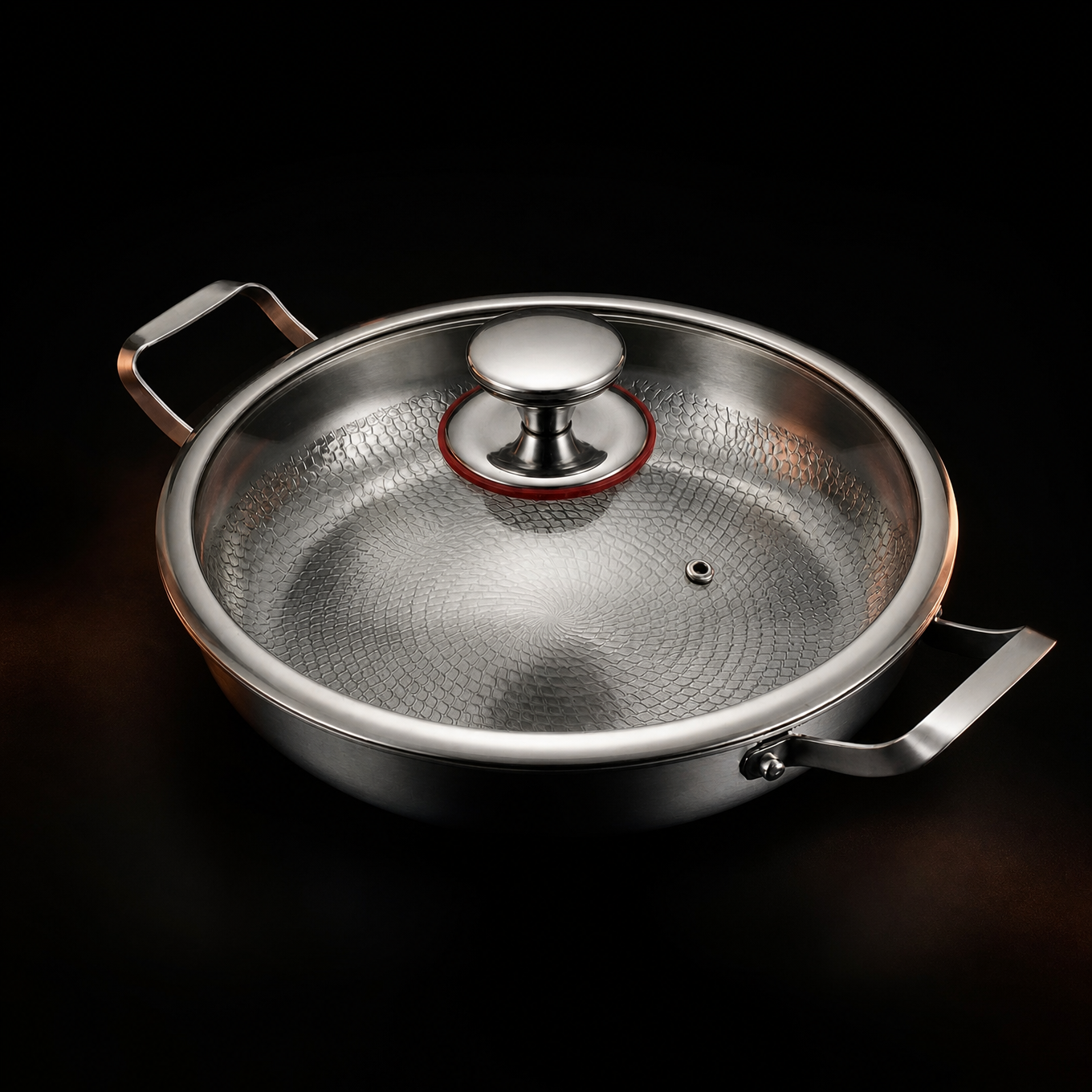 Hand-Hammered Titanium Pan, Two Handles