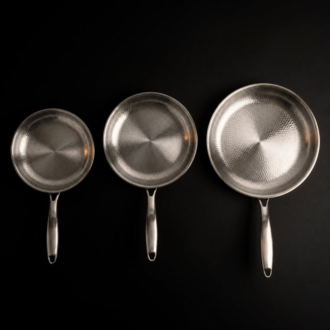 Titanium Pan Set | 3 Pieces | Hand-Hammered | Induction Ready | Chemical-Free