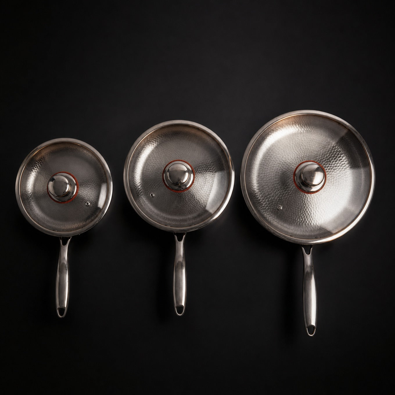Titanium Pan Set | 3 Pieces | Hand-Hammered | Induction Ready | Chemical-Free
