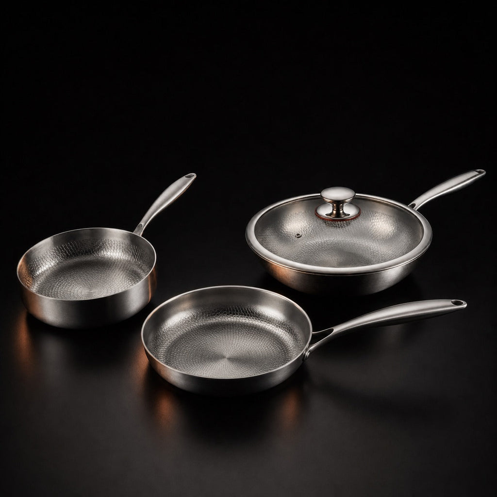 Titanium Stir-Fry Set with Lid 3 Piece