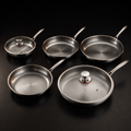 Titanium Frying Pan Bundle with 2 Lids 5 Sizes