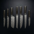 Knife Set | 7 Pieces | Layered Steel | Wooden Handles